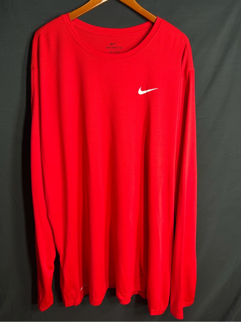 Nike Long-Sleeve Athletic Tee  men’s - Red with White Swoosh size 4XL new w tags